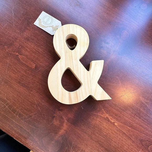 NWT Ampersand And Wood Wooden Sign Wall Hanging Picture - Picture 2 of 6